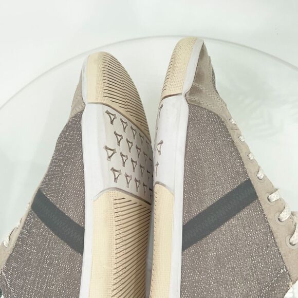 Plae Men's Prospect Sneaker Size 8 Beige Grey Fabric Lace Up Athletic Shoes - Picture 7 of 13